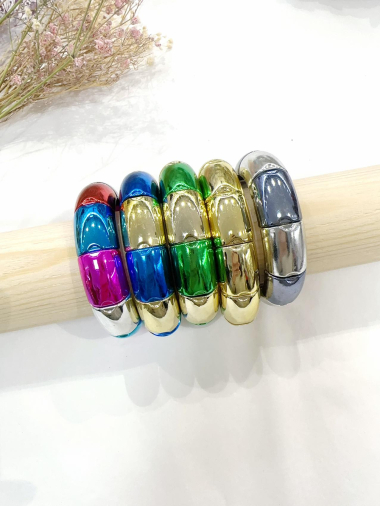 Grossiste H&T Bijoux - Bracelet élastique acrylique