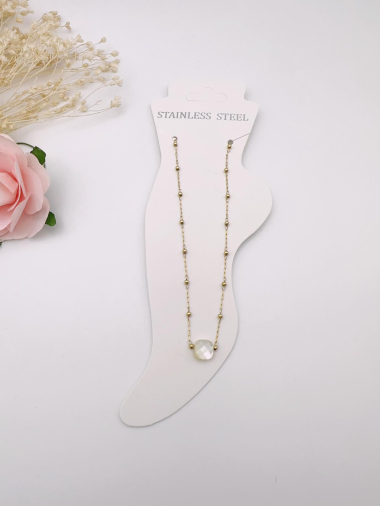 Wholesaler H&T Bijoux - Adjustable string anklet with a stone.