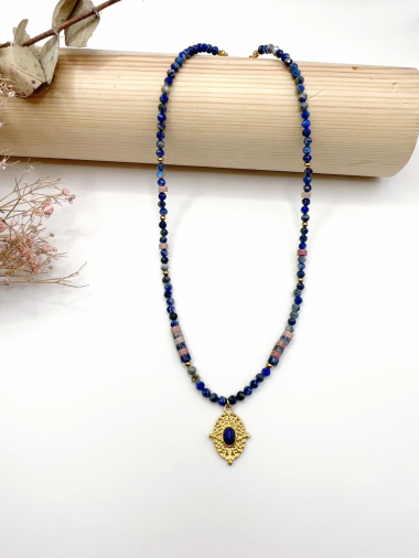 Wholesaler H&T Bijoux - Steel and stone necklace