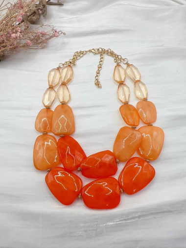 Wholesaler H&T Bijoux - Double row acrylic necklace