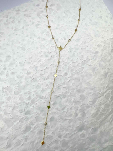 Großhändler H&T Bijoux - Lange Halskette aus Edelstahl.