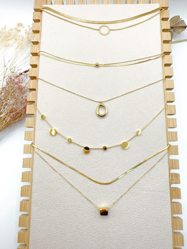 Wholesaler H&T Bijoux - Set of 5 steel necklaces