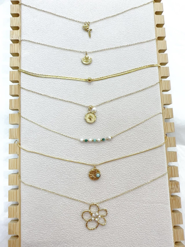 Wholesaler H&T Bijoux - Lot 7 steel necklaces
