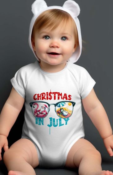 Großhändler I.A.L.D FRANCE - Baby-Mädchen-Body | Weihnachtsglas im Juli