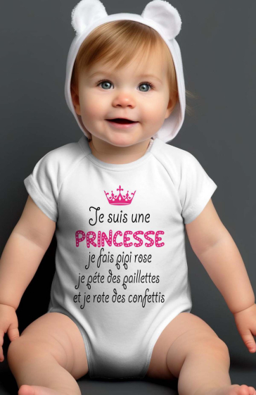Großhändler I.A.L.D FRANCE - Baby-Mädchen-Body | Prinzessin pinkelt