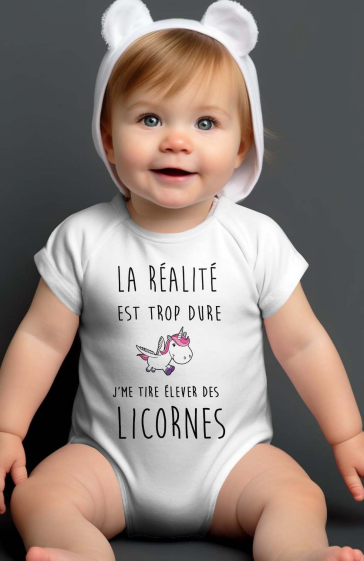 Wholesaler I.A.L.D FRANCE - Baby Girl Bodysuit | réalité trop licorne