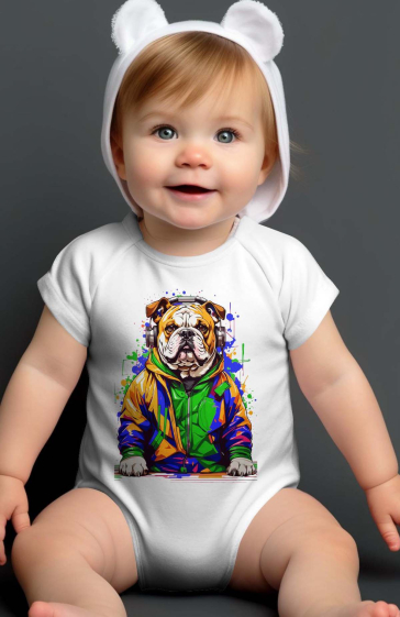 Grossiste I.A.L.D FRANCE - Body bébé  Garçon | Bulldog Paint V Boy