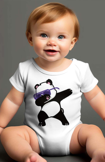 Großhändler I.A.L.D FRANCE - Baby-Jungen-Body | Tupfer Panda