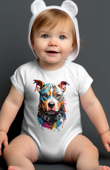 Wholesaler I.A.L.D FRANCE - Baby Boy Bodysuit | Doggy colors