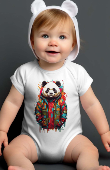 Mayorista I.A.L.D FRANCE - Body de bebé niño | Pintura Panda V2