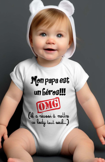 Wholesaler I.A.L.D FRANCE - Baby Boy Bodysuit | papa un hero omg