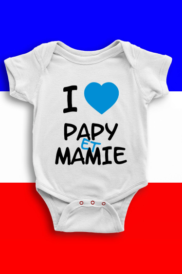 Grossiste I.A.L.D FRANCE - Body Bébé |  J'aime papy et mamie