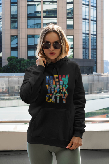 Grossiste I.A.L.D FRANCE - Sweat a capuche Femme NEW YORK CITY