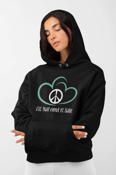 Grossiste I.A.L.D FRANCE - Sweat capuche Femme | All you need is love