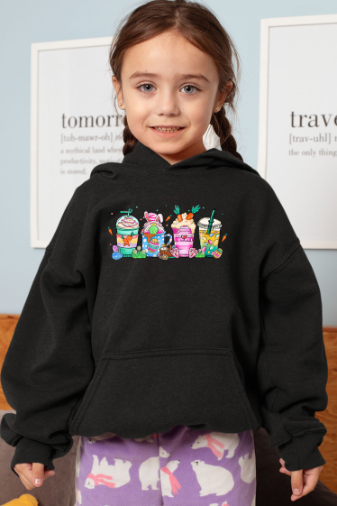 Grossiste I.A.L.D FRANCE - Sweat Capuche Fille | coffee easter