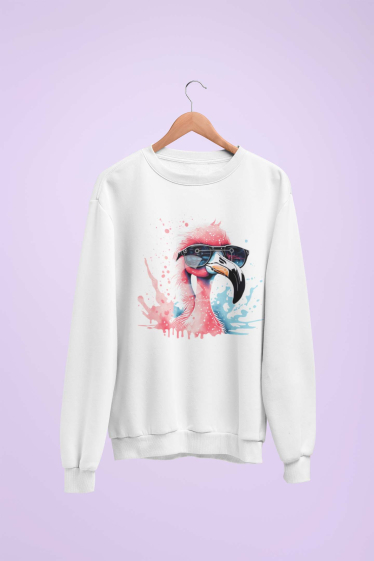 Grossiste I.A.L.D FRANCE - Sweat col Rond Femme | flamant rose