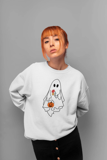 Grossiste I.A.L.D FRANCE - Sweat col Rond Femme | Holloween Ghost