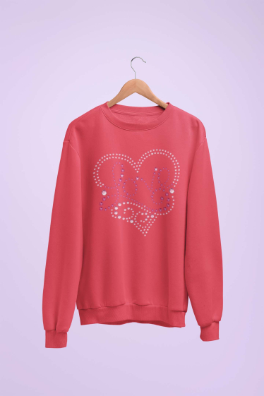 Grossiste I.A.L.D FRANCE - Sweat col Rond Femme | LOVE STRASS