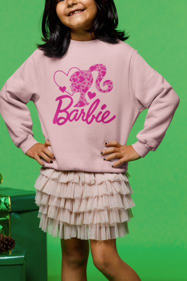 Grossiste I.A.L.D FRANCE - Sweat col rond Fille |  Barbie Heart
