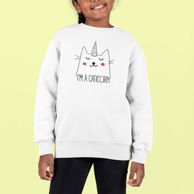 Grossiste I.A.L.D FRANCE - Sweat col rond Fille | CATICORN