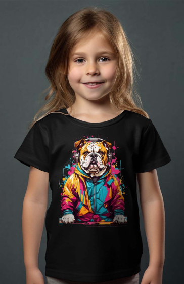 Grossiste I.A.L.D FRANCE - T-shirt Fille | Bulldog Paint V girl