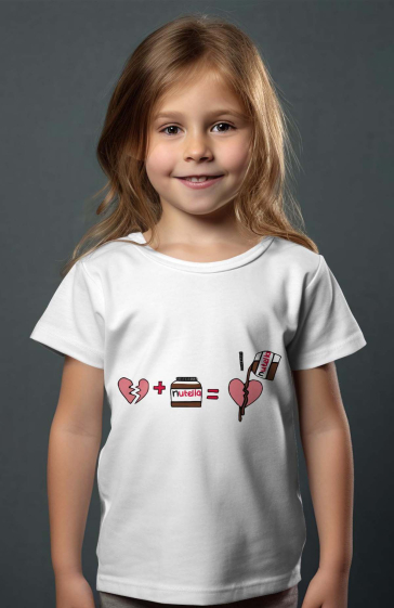 Großhändler I.A.L.D FRANCE - Mädchen-T-Shirt | gebrochenes Herz + Nutella