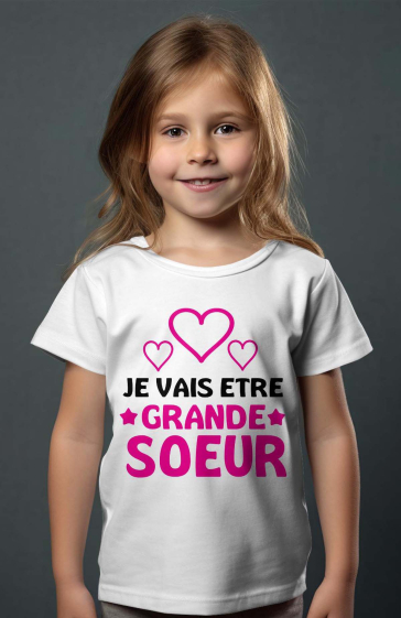 Großhändler I.A.L.D FRANCE - Mädchen-T-Shirt | Ich werde große Schwester