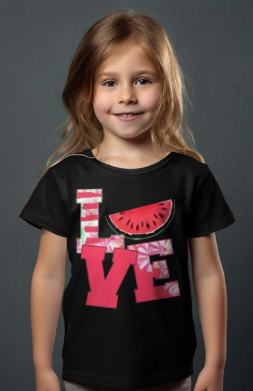Großhändler I.A.L.D FRANCE - Mädchen-T-Shirt | Ich liebe Wassermelone