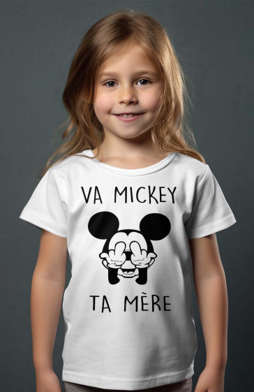 Grossiste I.A.L.D FRANCE - T-shirt Fille |  mickey ta mère