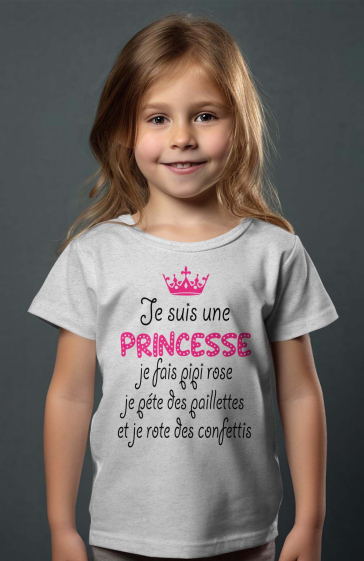 Grossiste I.A.L.D FRANCE - T-shirt Fille | princesse fais pipi