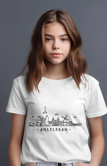 Grossiste I.A.L.D FRANCE - T-shirt Fille | Skyline Amsterdam