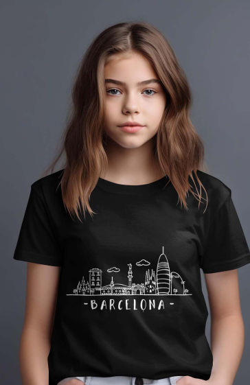 Grossiste I.A.L.D FRANCE - T-shirt Fille | Skyline Barcelona