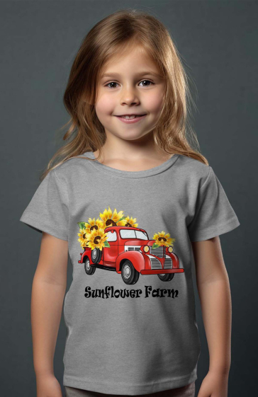 Großhändler I.A.L.D FRANCE - Mädchen-T-Shirt | Sonnenblumenfarm