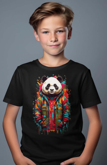 Wholesaler I.A.L.D FRANCE - Boy's tee  | Panda Paint V2