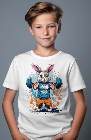Mayorista I.A.L.D FRANCE - Camiseta niño | Conejo musculoso
