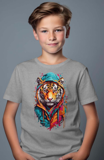 Grossiste I.A.L.D FRANCE - T-shirt Garçon  | Tiger paint