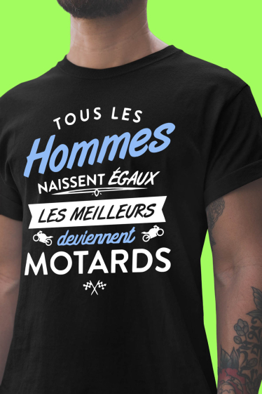 Grossiste I.A.L.D FRANCE - T-shirt Homme Col Rond | homme égaux meilleur motards