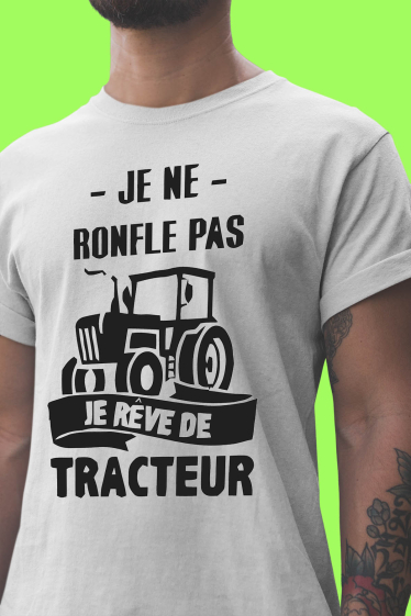 Grossiste I.A.L.D FRANCE - T-shirt Homme Col Rond | Ronfle pas rêve tracteur