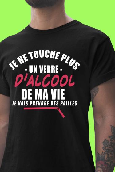 Grossiste I.A.L.D FRANCE - T-shirt Homme Col Rond | Verre Alcool paille