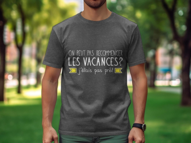 Grossiste I.A.L.D FRANCE - T-shirt Homme | Recommencer les vacances pas pret