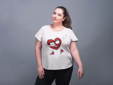 Grossiste I.A.L.D FRANCE - Tee shirt femme grande taille col rond / SMILEY DAB