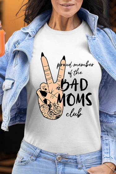 Grossiste I.A.L.D FRANCE - Tshirt Femme Col Rond | Bad mom club