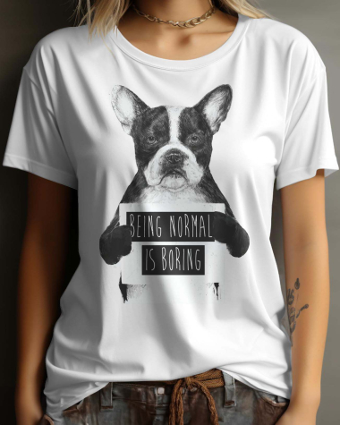Großhändler I.A.L.D FRANCE - Damen-T-Shirt mit Rundhalsausschnitt | Normal sein ist langweilig