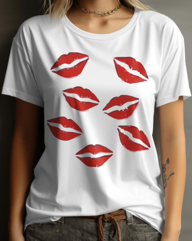 Großhändler I.A.L.D FRANCE - Damen-T-Shirt mit Rundhalsausschnitt | küsst wenig
