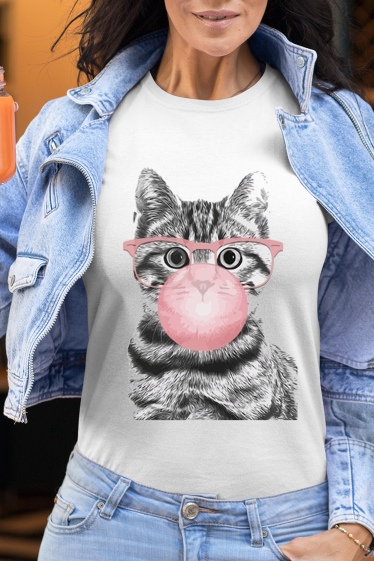 Grossiste I.A.L.D FRANCE - Tshirt Femme Col Rond | Cat Gum