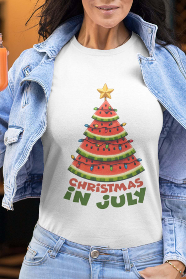 Großhändler I.A.L.D FRANCE - Damen-T-Shirt mit Rundhalsausschnitt | Weihnachtswassermelone