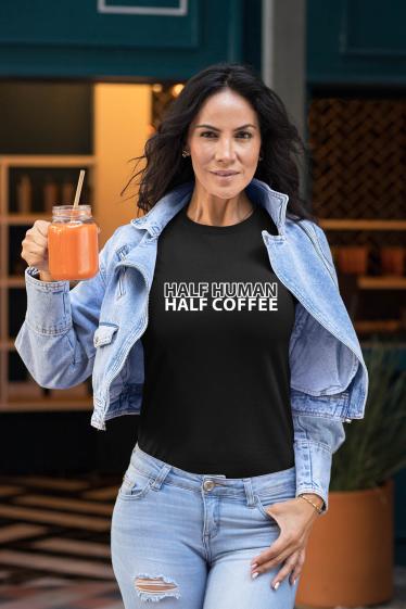 Grossiste I.A.L.D FRANCE - Tshirt Femme Col Rond | HUMAN COFFEE
