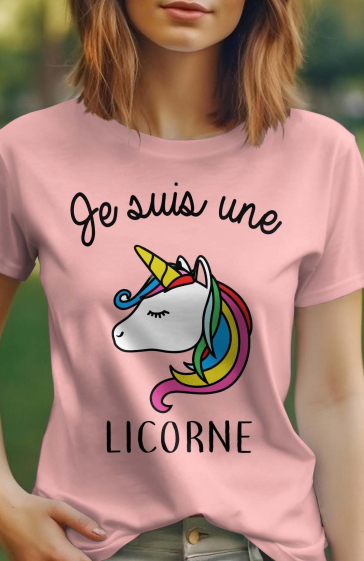 Mayorista I.A.L.D FRANCE - Camiseta de cuello redondo para mujer | soy un licorn