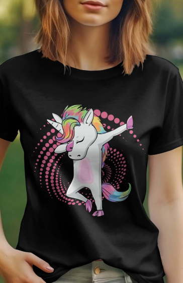 Mayorista I.A.L.D FRANCE - Camiseta de cuello redondo para mujer | discoteca unicornio