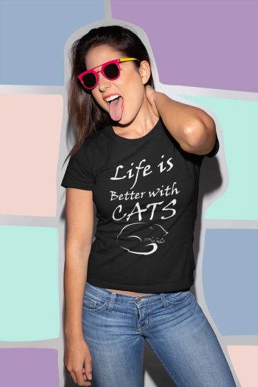 Grossiste I.A.L.D FRANCE - Tshirt Femme Col Rond | Life cats